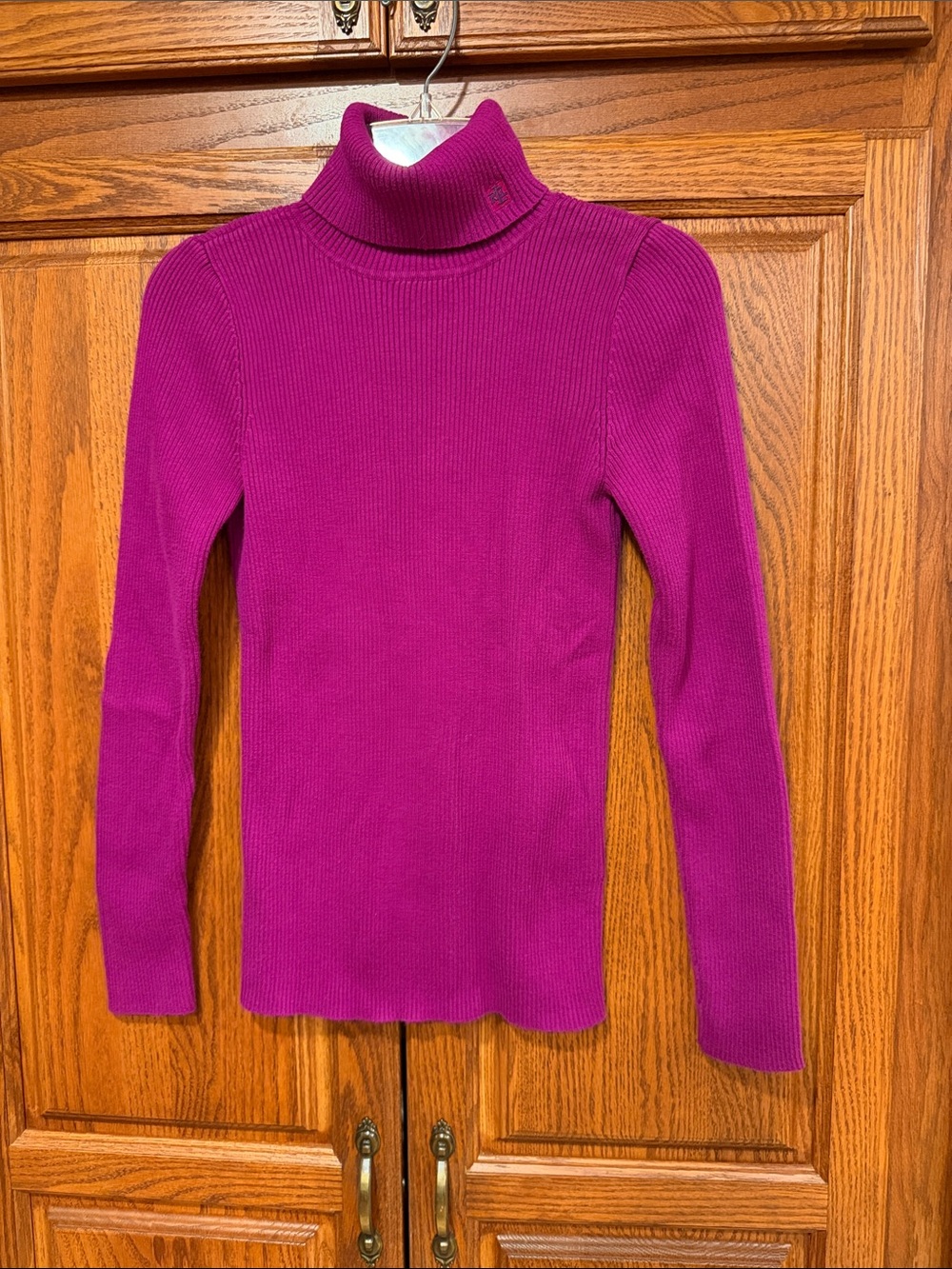 Ralph Lauren Magenta Ribbed Turtleneck Sweater - NWOT